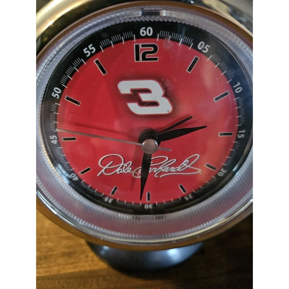 Dale Earnhardt #3 Vintage Desktop Clock W Alarm, Nascar